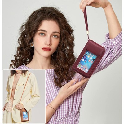 FATMOON Women's Touch Screen Crossbody Cell Phone Bag, Trendy Multifunctional Fashion Simple Single Shoulder Mini Bag