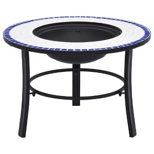 vidaXL Mosaic Fire Pit Blue and White 26.8" Ceramic - 1 of 4