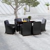 vidaXL Patio Dining Set Outdoor Dining Set Table and Chair Set for Garden - 55.1" Table Length Black 6-Piece - 2 of 4
