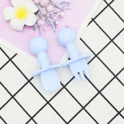 MyKids-USA Baby Bear Pattern Complementary Food Training Lovely Silicone Spoon Fork Sets
