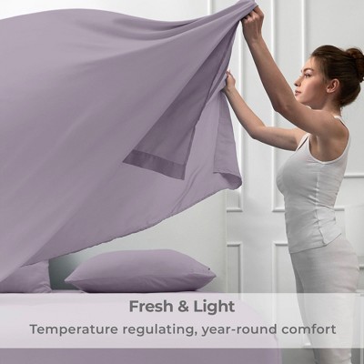 Queen Hazy Lilac Microfiber Deep Pocket Sheet Set