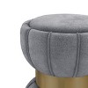 Grungis Round Upholstered Ottoman Bench,Backless Sofa Chair with Wood Framework for Living Room Bedroom Office - 4 of 4