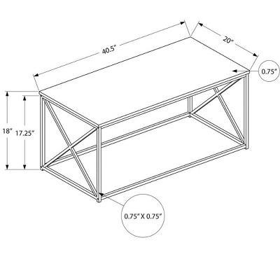 White Rectangular Coffee Table with Black Metal Frame