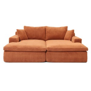 TiramisuBest 3-in-1 Sleeper Sofa Bed with Pull-Out Couch and Linen Chaise, Comfortable Sofa Sleeper for Living Room,Beige - 1 of 4