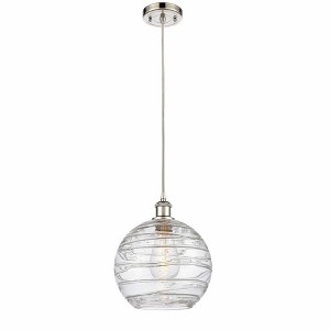 Athens Deco Swirl - 1 Light Cord Hung Mini Pendant In Industrial Style-13 Inches Tall and 10 Inches Wide - 1 of 1