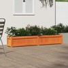 vidaXL Garden Planter - 70.9"x12.2"x12.2" Wax Brown Solid Pine Wood Rectangular Outdoor Flower Box - Patio/Balcony Decor - 3 of 4
