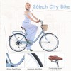 NAYSAYE Bicycles 7 Speed City Bike with Basket Steel Frame for Girls for Commuting and Leisure, Blue, 66.93"*24.8"*41.34" - 3 of 4
