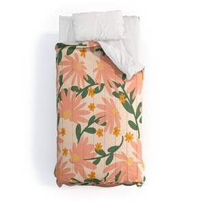 Meadow of Autumn Wildflowers Lane and Lucia Comforter Set Orange/Green/Beige - Deny Designs - 1 of 4