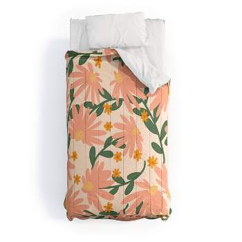 Meadow of Autumn Wildflowers Lane and Lucia Comforter Set Orange/Green/Beige - Deny Designs