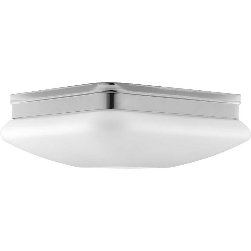 Progress Lighting, Appeal Collection, 2-Light Flush Mount, Polished Chrome, Square Etched Opal Glass Shade, 3 of 4