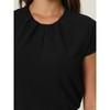 Hobemty Women's Pleated Neck Cap Sleeve Casual Work Blouse - 4 of 4