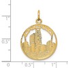 Black Bow Jewelry 14k Yellow Gold Chicago Skyline Circle Charm - 4 of 4