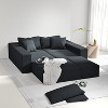 TiramisuBest 132" Modular L-Shaped Upholstered Sectional Sofa Set w/ 6 Pillows & Free Combination for Living Room & Bedroom,Black - 3 of 4