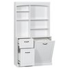 Ridstar 70.9 in. H Freestanding Reversible Laundry Basket Bathroom Storage Cabinet with Drawers and Adjustable Shelves-White - 2 of 4