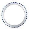 Pompeii3 3/4Ct Blue Sapphire Stackable Ring Wedding Band 10k White Gold - 2 of 4