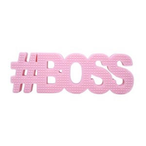 Hudson & Heart Company #Boss Teetheword Baby Teether - Pink 2.9oz - 1 of 4