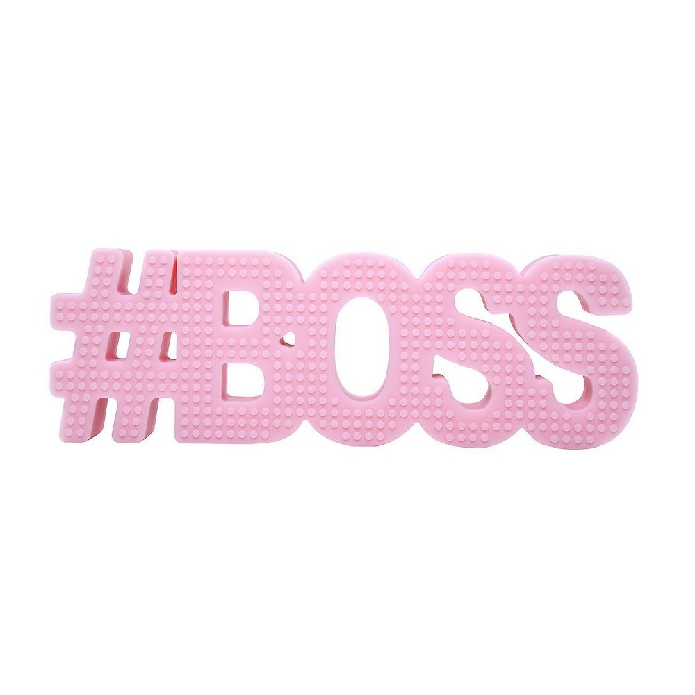 Photos - Bottle Teat / Pacifier Hudson & Heart Company #Boss Teetheword Baby Teether - Pink 2.9oz