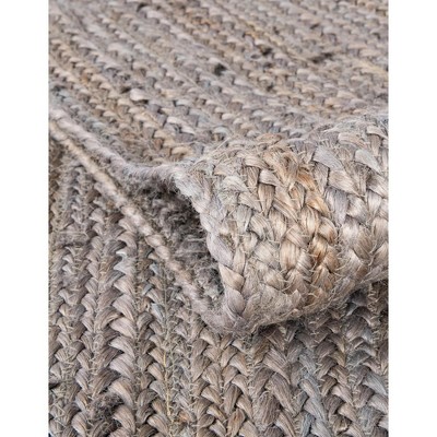 Gray Handmade Reversible Braided Jute Area Rug