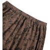 Floral Mesh Boho Midi Skirt - Women's High Waist A-Line Skirt with Lettuce Trim Brown Floral - 3 of 4