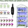 Docred Indoor Greenhouse with Grow Lights 4 Tier Plant Stand Shelf, Kit with Zippered PVC Tent for Garden Seed Starting Tray, 36W Full Spectrum - 2 of 4