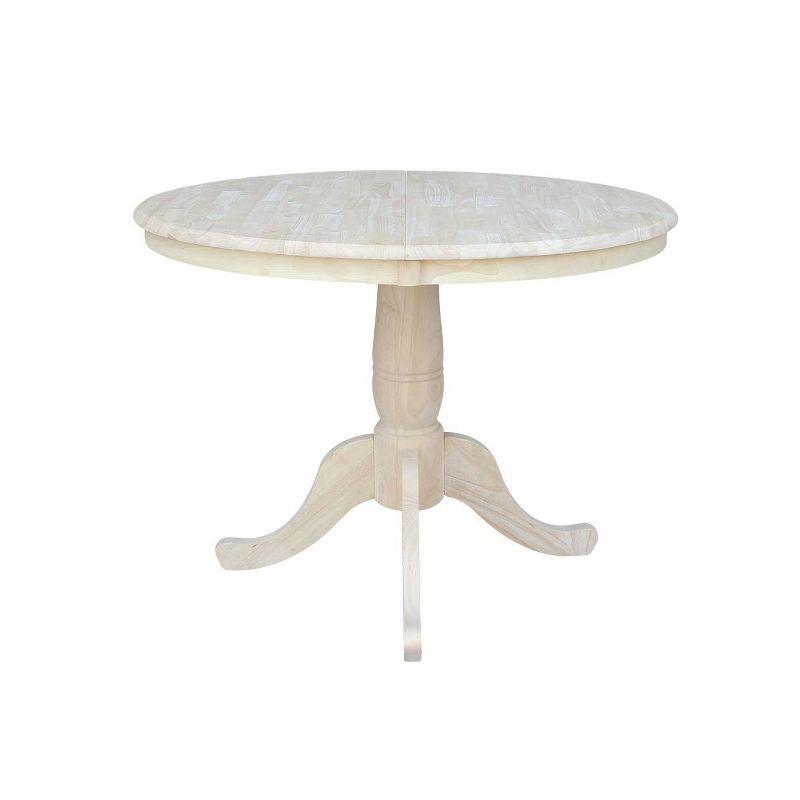 36" Round Top Pedestal Dining Table with 12" Drop Leaf - International Concepts, 3 of 12