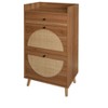 TIRAMISUBEST Walnut Rattan Rolling File Cabinet - Mobile Storage Organizer with Wheels for Home or Office - 4 of 4