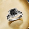 Ross-Simons 3.00 ct. t.w. Black and White Diamond Ring in Sterling Silver - 3 of 4