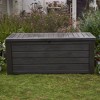 Keter Westwood Outdoor Resin 150 Gallon Deck Storage Box Organizer for Patio Furniture, Pool Toys and Yard Tools with Bench, Brown (2 Pack) - 4 of 4
