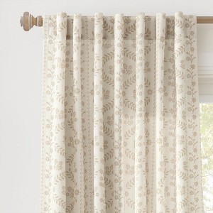 Lush Décor Doreen Delicate Floral Window Panels Neutral Pair 52x84 - 1 of 4