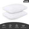 BRINJOY Queen Size Gusseted Bed Pillows 2-Pack - Hotel Quality with Poly-Fiber Fill for Back, Stomach & Side Sleepers (White) - 2 of 4