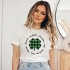 Simply Sage Market Women's  Buffalo Plaid Shamrock Circle Short Sleeve Graphic Tee - 2 of 3