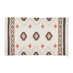 Design Imports Southwestern Textured Fringe - Gray & Blush - 4 X 6 Ft - 1 of 4