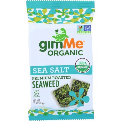 GimMe Organic Sea Salt Roasted Seaweed Snacks - 0.35oz/12pk