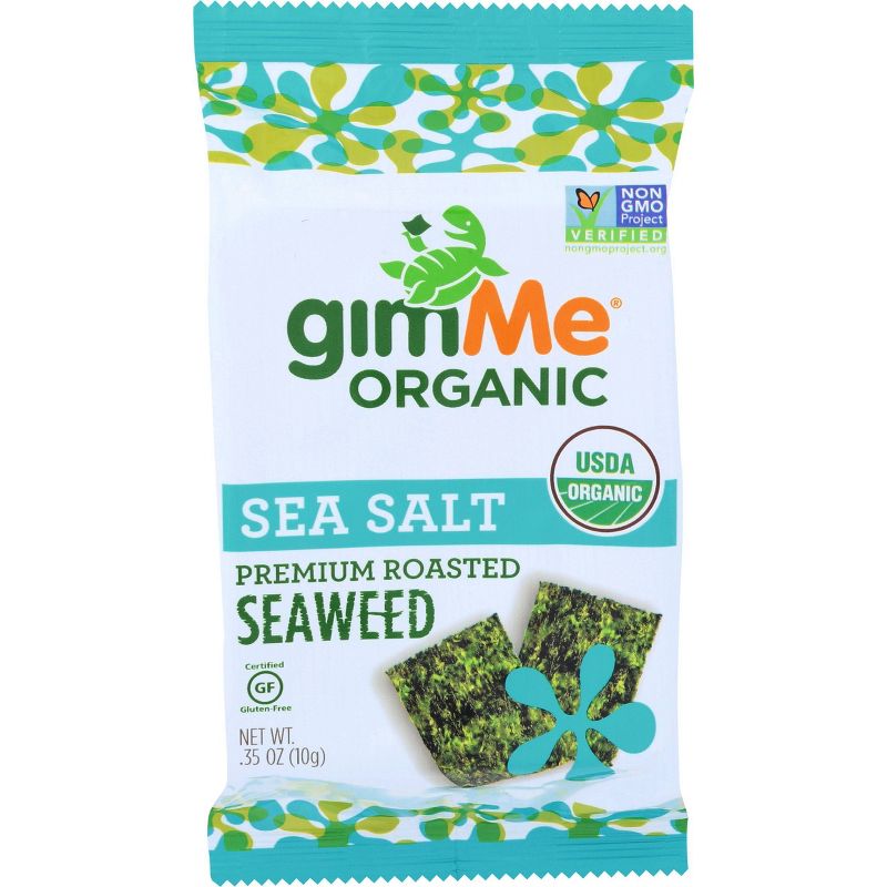GimMe Organic Sea Salt Roasted Seaweed Snacks - 0.35oz/12pk, 1 of 4