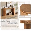 HDZNVF Vintage Console Table with Beaded Trim and Reversible Curved Legs, Brown - 3 of 4