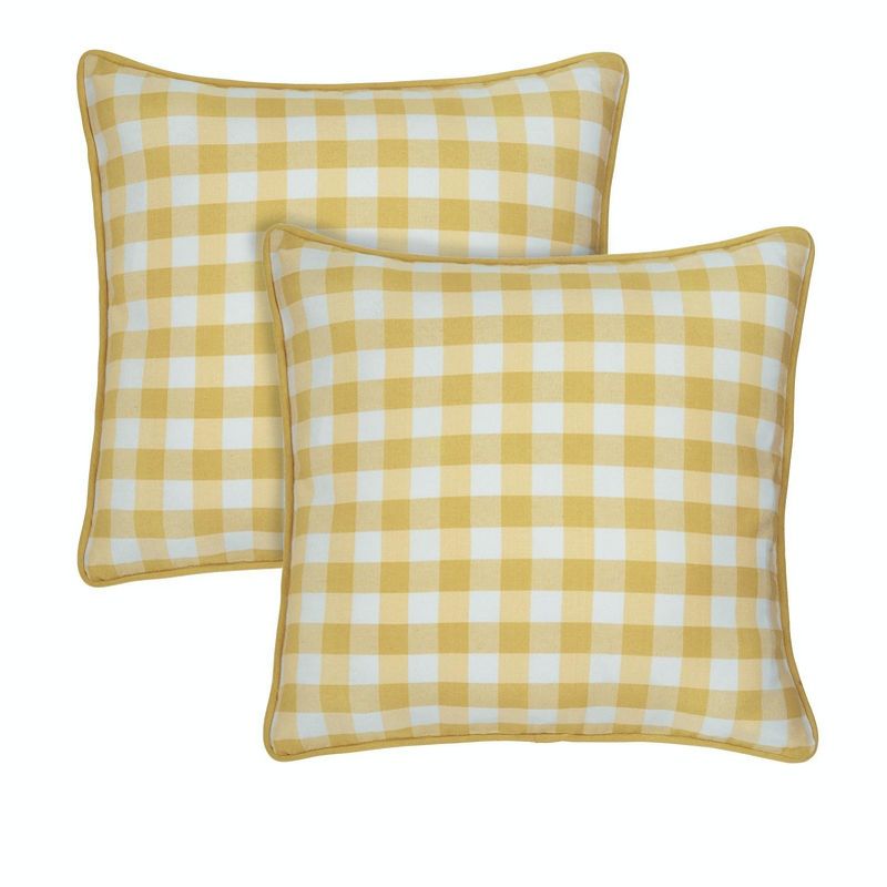 Kate Aurora 2 Pack Country Farmhouse Buffalo Plaid Zippered Pillow Covers, 2 of 6