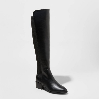 black stretch boots