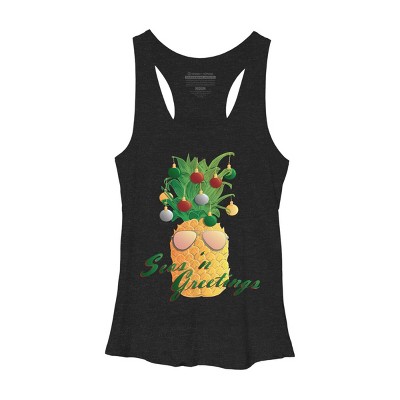 Women's Design By Humans Christmas Pineapple By Desdymona Racerback Tank Top