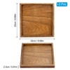 Unique Bargains Square Solid Wood Glaze Treated Non-Slip Kitchen Serving Tray 2 Pcs - 2 of 4