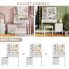 Vanity Table with Mirror and 3 Color Modes Adjustable Brightness LED Lights, Fluted Vanity Desk Dressing Table Set with Stool & 5 Drawers & 3 Shelves - 4 of 4
