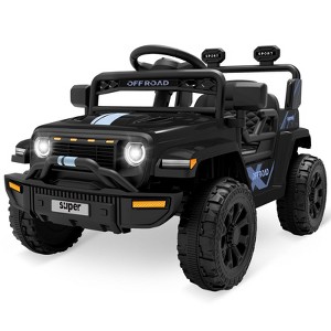 12V Kids Ride on Truck, Remote Control Electric Car for Toddlers, Music, 2 Speeds, 4-Wheel Suspension, Battery Powered Toy Vehicle - 1 of 4