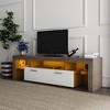 CAVINAS TV Stand Morden TV Stand with LED Lights Modern Media Console Entertainment Center - 2 of 4