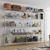 Angel Sar 5-Tier Double Row Metal Display Shelf, Chrome Plated Adjustable Storage Rack 58"x14"x71" with Leveling Feet, Freestanding Organizer - 2 of 4