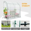 EAGLE PEAK 6.6 x 3.3 x 6.9 ft Outdoor Lean to Walk-in Greenhouse with Shelf, Gardening Wall Green House with Roll-up Zipper Entry Doors, White - 4 of 4