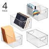 mDesign Small Plastic Office Storage Container Bin with Built-In Handles, Clear - 2 of 4