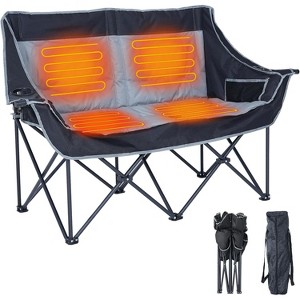 DoCred Heated Double Camping Chair, Oversized Loveseat, 2 Person Camping Chair for Adults Heavy Duty,Up to 500 LBS - 1 of 4