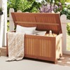 Tangkula 58 Gallon Wood Deck Box 3-in-1 Patio Storage Bench Stool w/ Flip Top for Cushions - 4 of 4