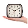 Aoibox Vintage Retro Analog Alarm Clock, Super Silent Non Ticking with Manual Light & Snooze, Simple Design for Living Room, Bedroom, Bedside, Desk - 2 of 4