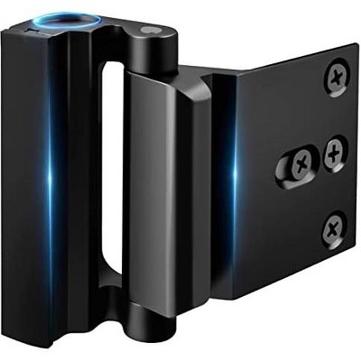 DOMETOUR Home Security Door Lock Reinforcement, with 3" Stop Withstand 800 lbs, for Inward Swinging Front Door, Metal Flip Deadbolt Latch Defend Home