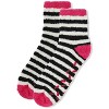 Memoi Colorblock Fuzzy Non-Skid Socks with Aloe Fuchsia One Size - 3 of 4